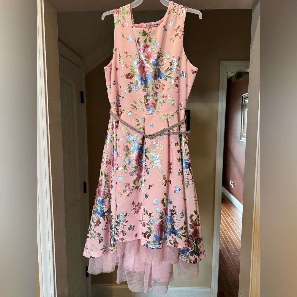 Floral Pink Sleeveless Dress